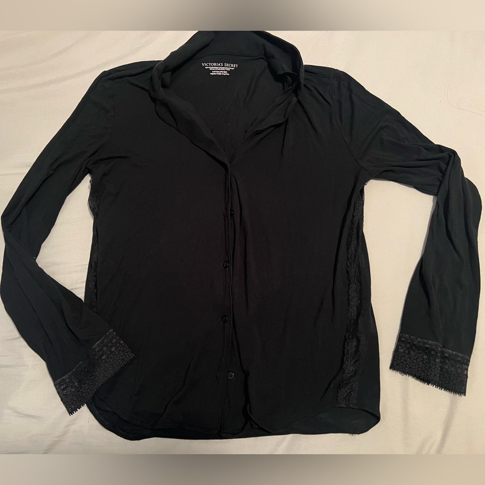 Victoria's Secret Black Pajama Top